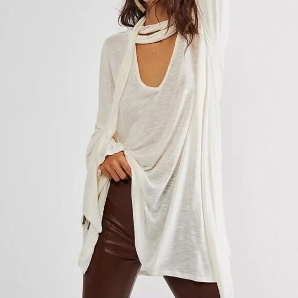 NEW FREE PEOPLE Sz XS BRIDGETTE TUNIC TOP IVORY